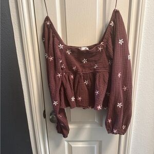 Floral Embroidered Women's Top